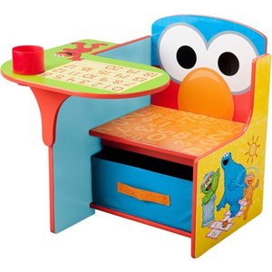 lot 73326 image: Delta Children Chair Desk With Storage Bin, Sesame Street