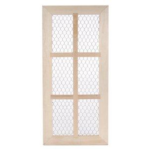 lot 73334 image: Darice Chicken Wire, Unfinished Wood Door Frame, 6 Panes