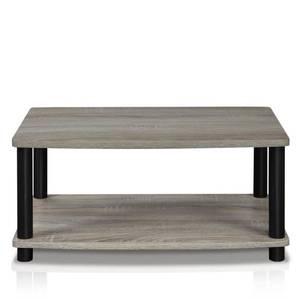 lot 73338 image: FURINNO Turn-N-Tube No Tools 2-Tier Elevated TV Stand, French Oak GreyBlack