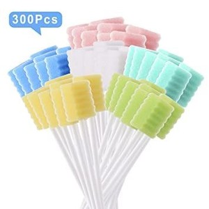 lot 73343 image: Pack of 300 Oral Swabs, Unflavored and Untreated Oral Care Swabs, Disposable Sterile Mouth Swabs, Individually Wrapped Oral Swab for Dental and Hygienic Purpose - Assorted Colors