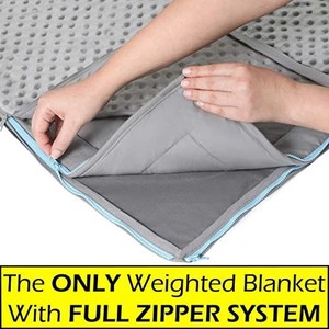 lot 73360 image: 20lb Weighted Blanket  FREE Removable Minky Cover  FULL ZIPPER SYSTEM, Cozy & Cool Weighted Blanket For Adults & Kids, Our Heavy Queen Blanket Made Of 100% Cotton  Glass Beads, Large 60x80 Blanket