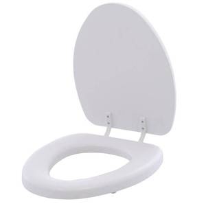 lot 73385 image: MAYFAIR 113EC 000 Soft Toilet Seat Easily Removes, ELONGATED, Padded with Wood Core, White