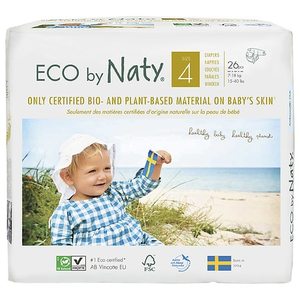 lot 5276 image: Eco By Naty Premium Disposable Diapers for Sensitive Skin - Size 4 - White
