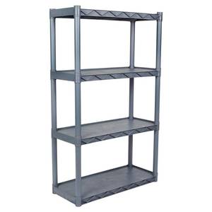 lot 5293 image: Plano Molding 4 Shelf Unit 34.25x 14.5-Dark Gray 904011