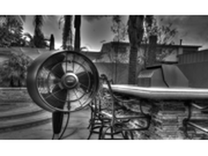 lot 5299 image: NewAir - Outdoor Misting Fan - Black