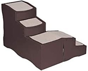 lot 5304 image: Pet Gear Easy Step Bed Stair for CatsDogs with Storage Compartment, Removable Washable Carpet Treads, Space-Saving Multi-Position Design