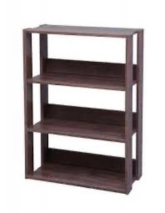 lot 5393 image: IRIS USA 3-Tier Wide Open Wood Bookshelf, Dark Brown OWR-600BR