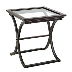 lot 5400 image: Vogue End Table, Metal & Glass, Black