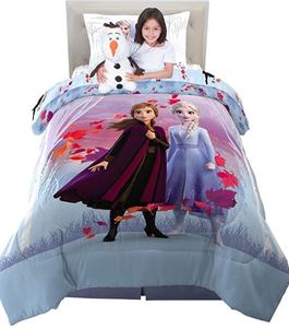 lot 5253 image: Franco Kids Bedding Super Soft Comforter with Sheets and Plush Cuddle Pillow Set, 5 Piece Twin Size, Disney Frozen 2