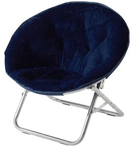lot 5282 image: Urban Shop Faux Fur Saucer Chair, Navy