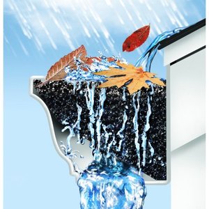lot 5437 image: GutterStuff Original 5 x 48 K-Style Gutter Foam Filter, Gutter Guard System, 32 Linear Ft, (8) Four-foot sections