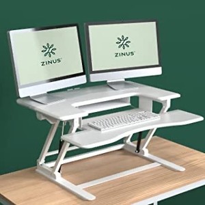 lot 5439 image: Zinus Smart Adjust Standing Deskheight Adjustable Desktop Workstation  28in X
