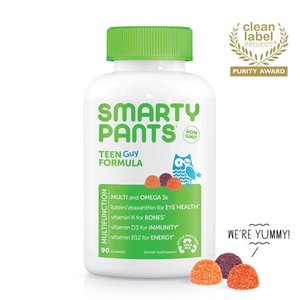 lot 3231 image: SmartyPants Teen Guy Formula Multivitamin Gummies - Lemon Lime, Orange & Cherry - 90ct