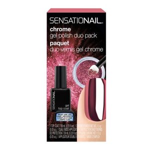 lot 4058 image: Sensationail Express Chrome  Top Coat Duo Pack Rose - 0.33 fl oz