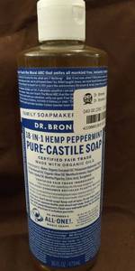lot 4135 image: Dr. Bronners Hemp Peppermint Pure-castile Liquid Soap - 16 Oz