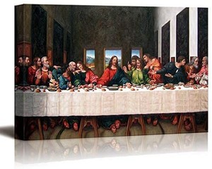 lot 6001 image: wall26 - Canvas Wall Art - Last Supper by Andrea Solari - Modern Home Decor Stretched and Framed Ready to Hang - 16x24 inches