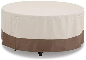 lot 6002 image: PHI VILLA Patio Round Table & Chair Set Cover, Durable Water Resistant Heavy Duty Outdoor Furniture Cover with Pop-up Supporter, Medium