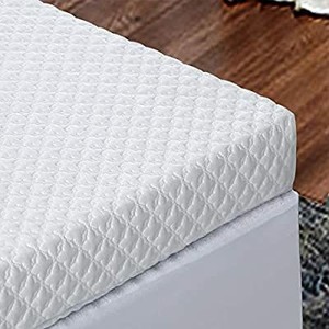 lot 6004 image: INGALIK 3-Inch Memory Foam Mattress Topper Twin XL Size Bed Topper (with Bamboo Fiber Mattress Cover, Zipper Zipper Closure, Removable and Washable