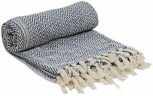 lot 6005 image: 100% Cotton Southwest Chevron Herringbone Hand-Woven Throw Blank