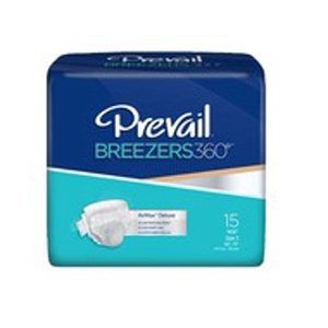 lot 6019 image: Prevail Unisex Breezers 360 Maximum Absorbency Incontinence Briefs, Size 3, 15 Count