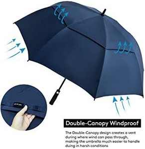 lot 6064 image: Golf Umbrella 586268 Inch, Large Windproof Umbrellas Automatic Open Oversize Rain Umbrella with Double Canopy for Men - Vented Stick Umbrellas