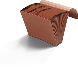 lot 6074 image: Globe-Weis Heavy Duty Expanding File with Flap and Cord Closure, 21 Pockets, A-Z, 13 Cut Tabs, Letter Size, Brown (R117ALHD)