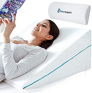 lot 7008 image: 3-in-1 Technology Large Adjustable Bed Pillow for Reflux Reading Snoring Sleeping to Support Body Back Neck Legs Pregnancy