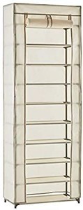 lot 7013 image: YOUDENOVA Shoe Rack 10 Tiers, Non-Woven Fabric Shoe Rack 30 Pairs, Covered Shoe Rack, Storage Organizer Cabinet (Beige)