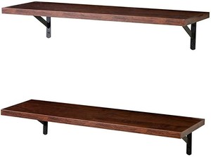 lot 7025 image: SUPERJARE Wall Mounted Floating Shelves, Set of 2, Display Ledge, Storage Rack for RoomKitchenOffice - White
