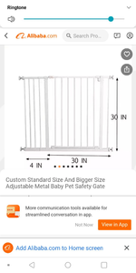lot 7032 image: Custom Standard Size And Bigger Size Adjustable Metal Baby Pet Safety Gate