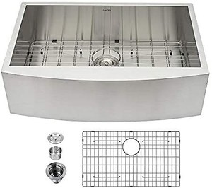 lot 8021 image: stainless steel farm sink