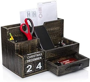 lot 8031 image: Wood Desk Organizer