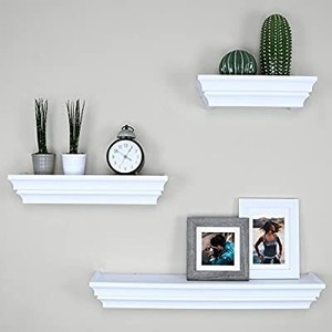 lot 9011 image: Ballucci Victorian Wall Ledge And Shelf, 12, 16, 24, Set Of 3, White