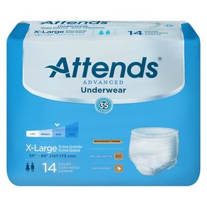 lot 9021 image: Attends Advanced Protective Underwear, X-Large, Unisex, with Advanced DermaDry�� Technology for Adult Incontinence Care (14 count)