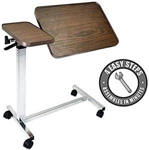 lot 9027 image: Vaunn Medical Adjustable Tilt Overbed Bedside Table