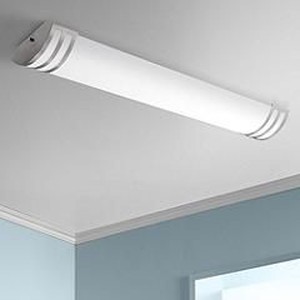 lot 9092 image: Saturn 48 Wide Satin Nickel LED Puff Ceiling Light