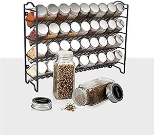 lot 9095 image: SWOMMOLY Spice Rack with 36 Empty Square Spice Jars