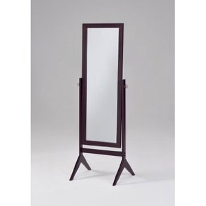 lot 9101 image: Ehomeproducts Espresso Finish Wooden Cheval Bedroom Floor Mirror