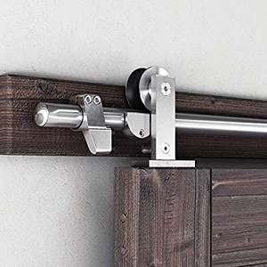lot 9103 image: SMARTSTANDARD 8FT Top Mount Heavy Duty Sliding Barn Door Hardware Kit