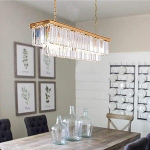 lot 9107 image: OSAIRUOS L40 Modern Rectangular Crystal Chandelier