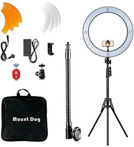 lot 9110 image: MOUNTDOG 18 Ring Light Kit 55W Bluetooth LED Ringlight Lighting with Tripod Stand