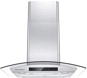 lot 9122 image: CIARRA CAS75502 Glass Vent Hood, 30 inch Wall Mount Range Hood