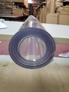 lot 1002 image: Very heavy Large rubber table cover. Clear in color