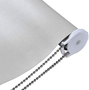 lot 6136 image: ALLBRIGHT 100% Blackout Cloth Veined Roller Shades Blinds Thermal Insulated UV Protection Energy-Saving Waterproof Vinyl Blinds for Bedroom, Beige, 33 W x 72 H