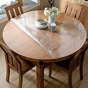 lot 6150 image: Thick Frosted 36 Inches Round Table Cover, Round Table Protector, Round Table Pad, Heavy Duty Table Top Cover, Frosted Table Cover Protector