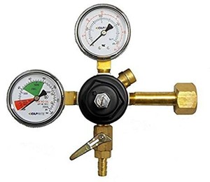 lot 6167 image: Taprite Co2 Primary Beer Regulator 3741-BR New Draft Wine Soda - Dual High Pressure Gauge