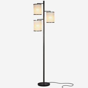 lot 8093 image: Brightech Liam - Asian Lantern Shade Tree Led Floor Lamp Tall Free Standing