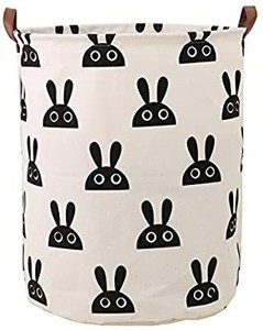 lot 9134 image: LANGYASHAN Storage Bin��Canvas Fabric Collapsible Organizer Basket for Laundry Hamper