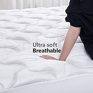lot 9135 image: Abakan Mattress Pad King Size Cooling Mattress Cover 100% Cotton Quilted Mattress Topper