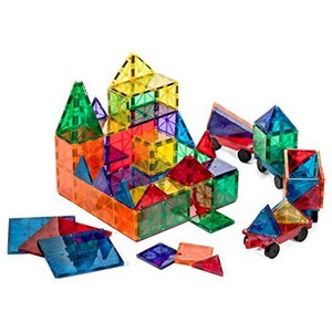 lot 1046 image: Jack & Roo Mag Builders 104-Piece Magnetic Tiles
